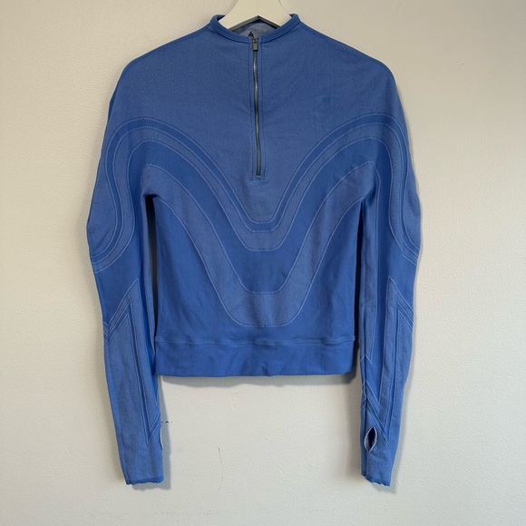 Free People Half Zip Pullover Blue Long Sleeve Top Activewear Large - Picture 2 of 10